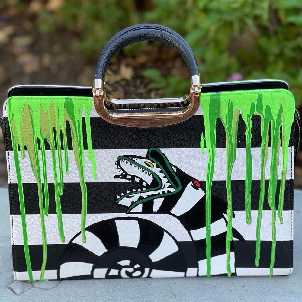 Custom Hand Painted Beetlejuice Handbag